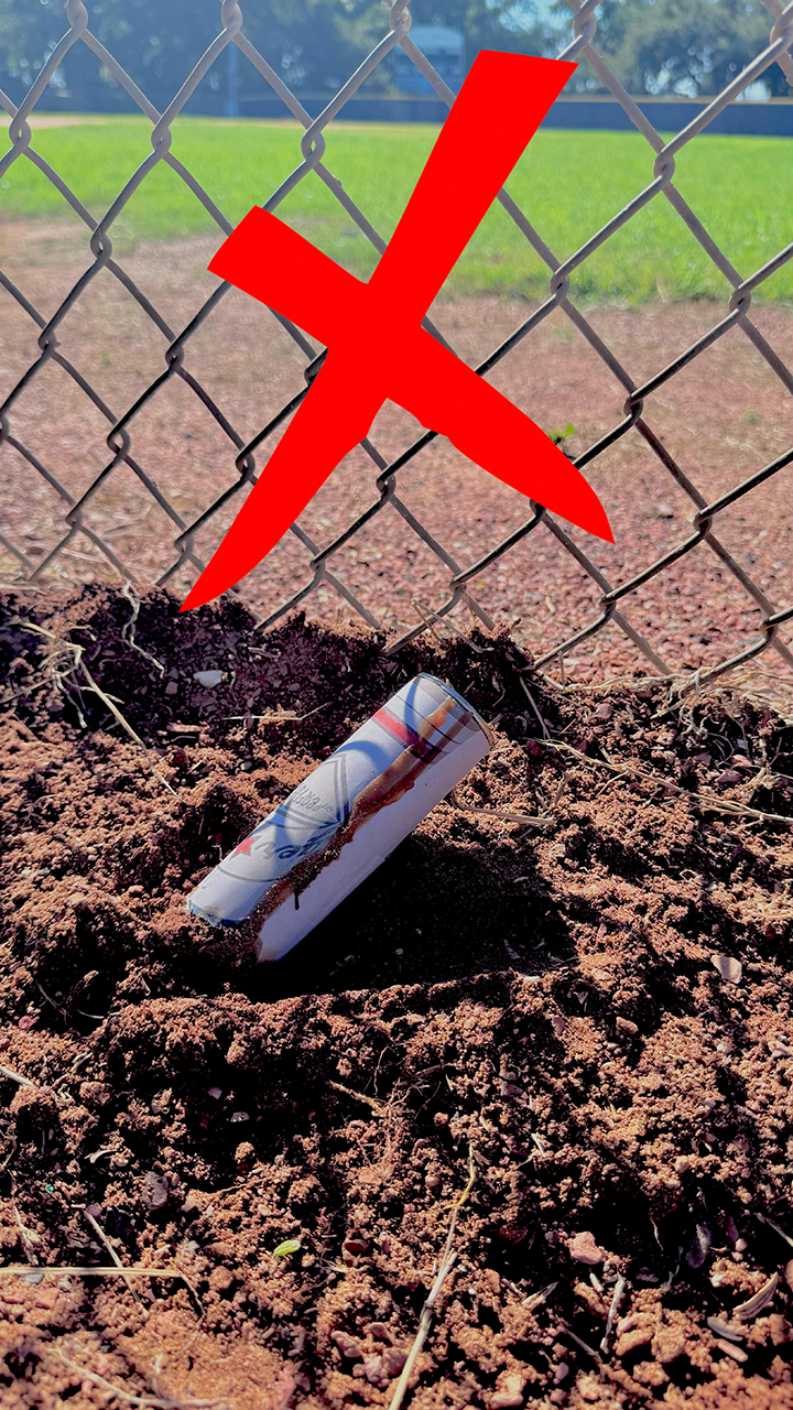 Before: Grip wax scattered on ground